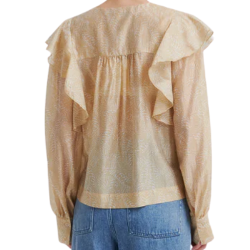 Hide Ruffle Blouse Tan