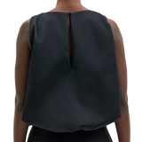 Valentina Knotted Shoulder Top Black