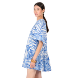 Mini Dress Cruz Blue Palm