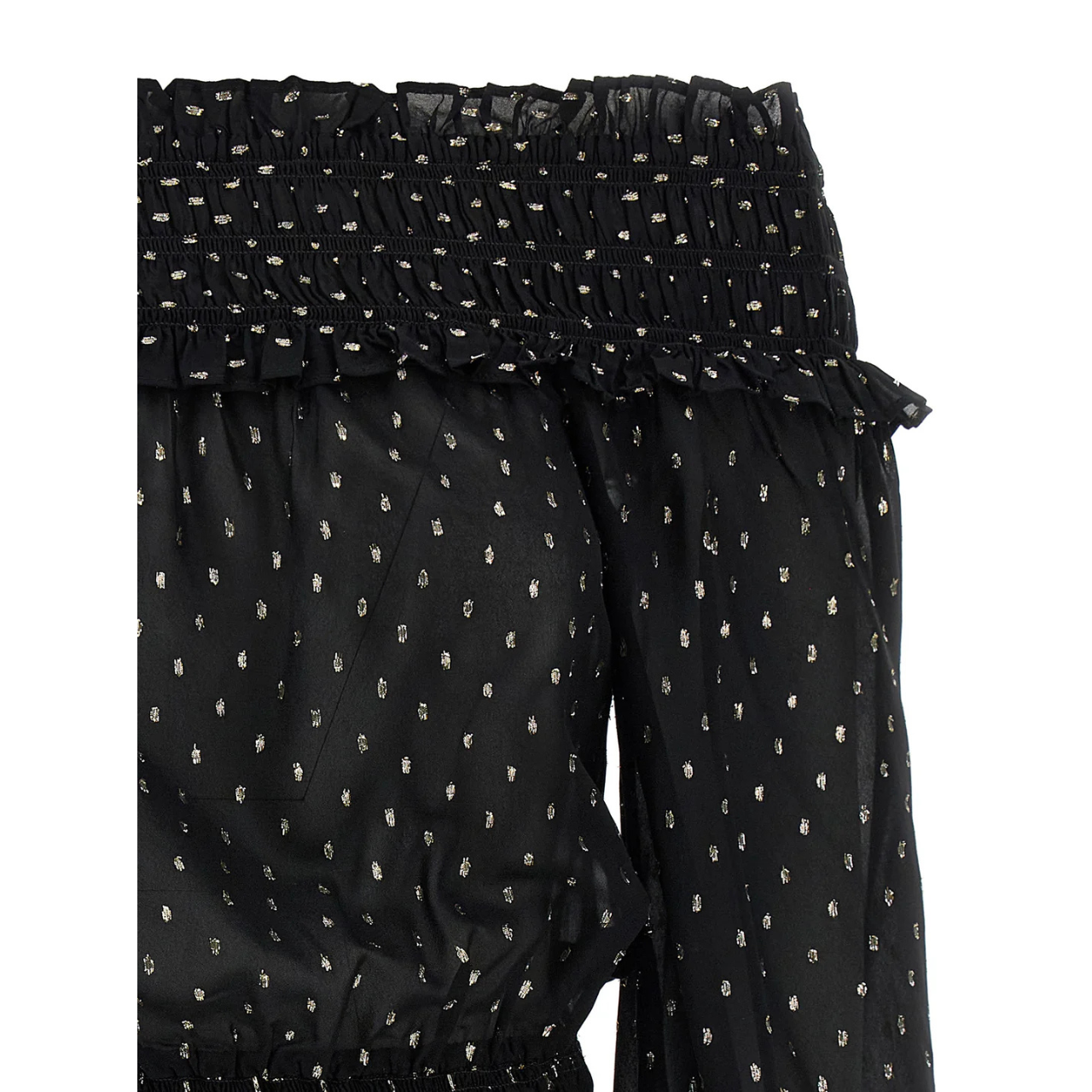 Black And Gold Chiffon Top