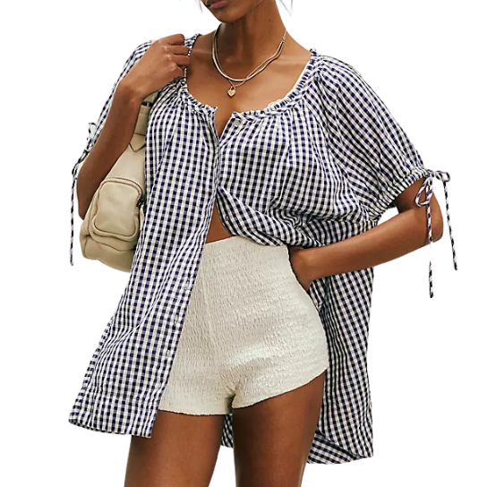 Farley Gingham Tunic Navy
