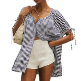 Farley Gingham Tunic Navy