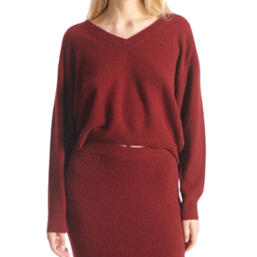 Raxon V Neck Cherry
