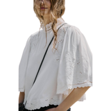 Palm Tree Embroidery Blouse