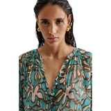 Mareva Chiffon Blouse Ocean Corals