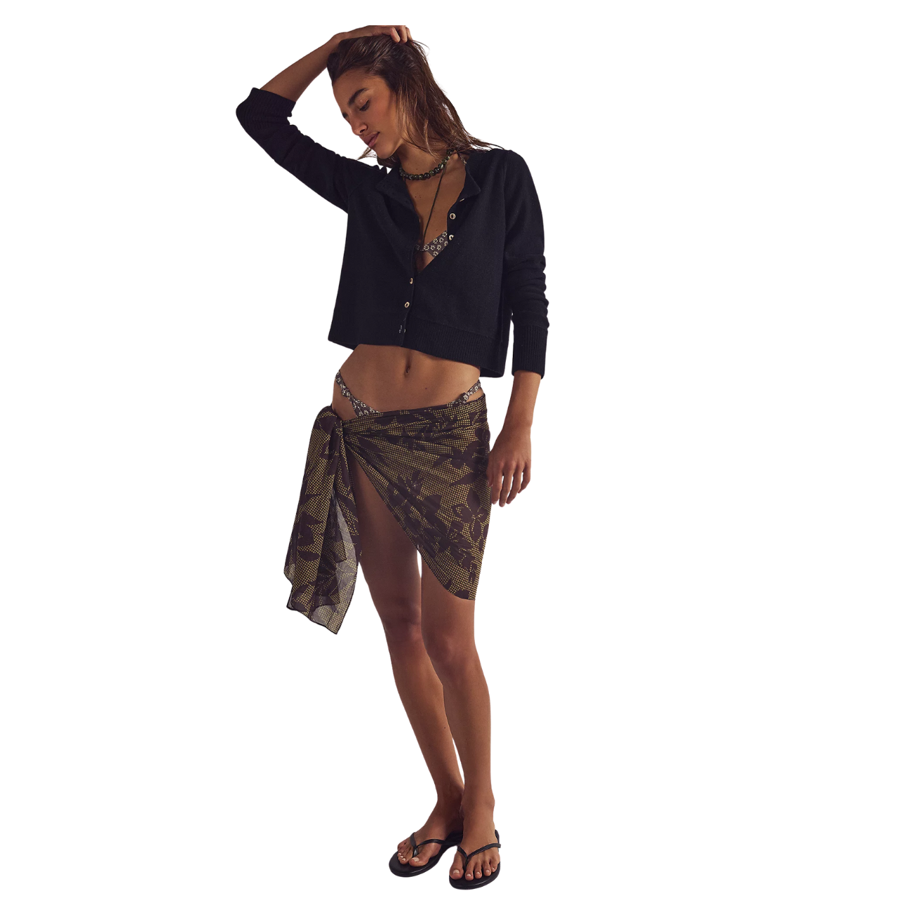 Nocturnal Solid Cardi Velvet Black