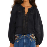 Boho Blouse English Black
