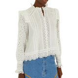 Long Sleeve Blouse English White