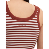 Ribbed Tank Top White/ Red