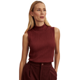 Anastasia Rib Knit Tank Maroon