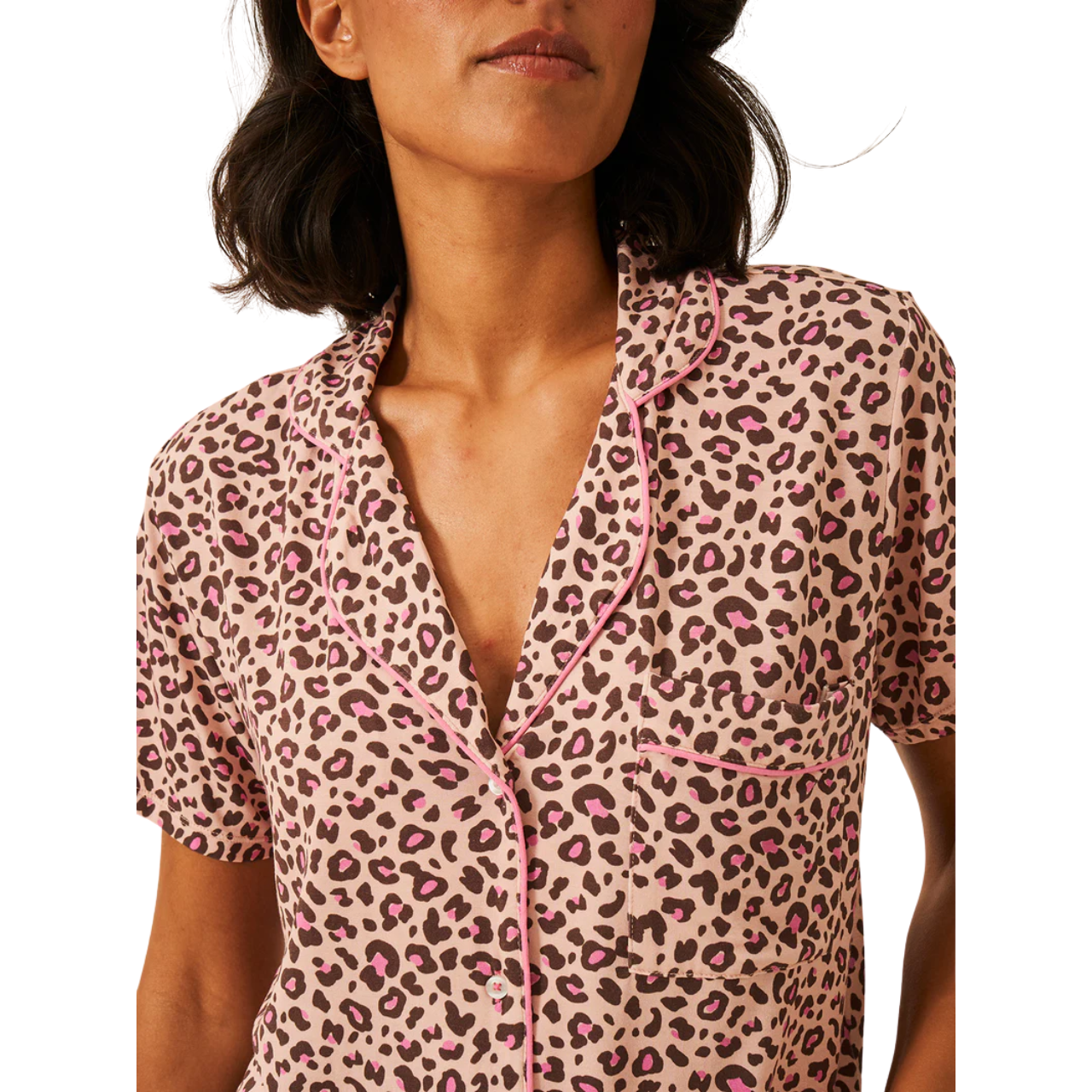 Short Pyjama Set - Liquorice Leopard