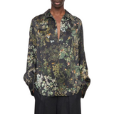 Grape Vince Placed Smocked Blouse Black