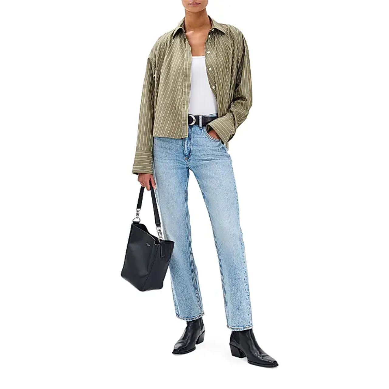 Martha Poplin Striped Shirt Green