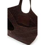 Lili Tote Raphia Dark Brown
