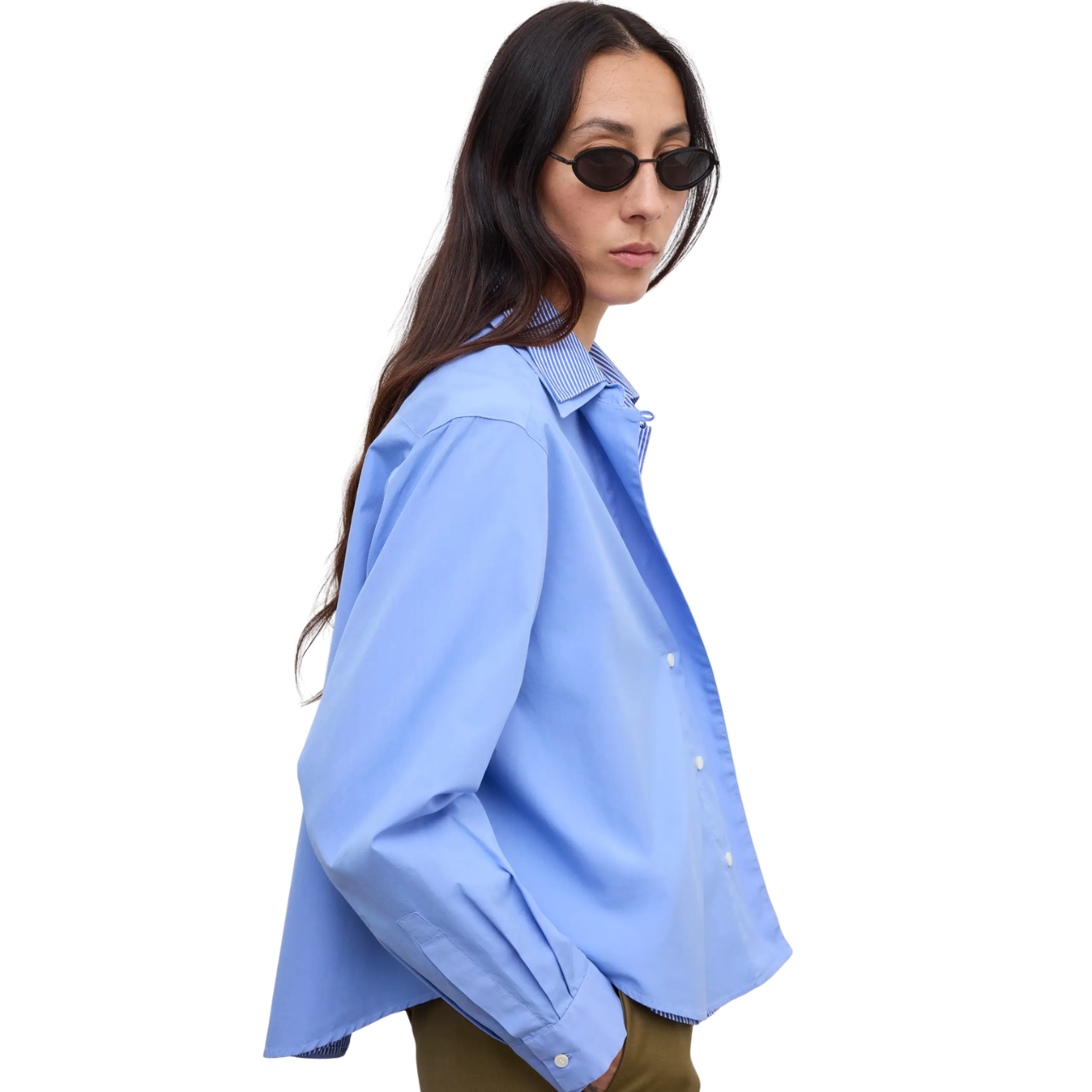 Cropped Shirt Mid Blue
