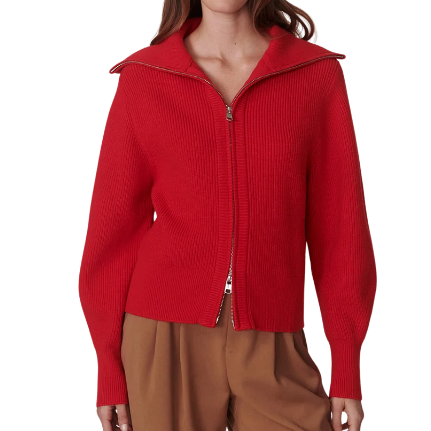 Enrico Knit Jacket Red