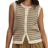Aura Knit Top Egret/Olive