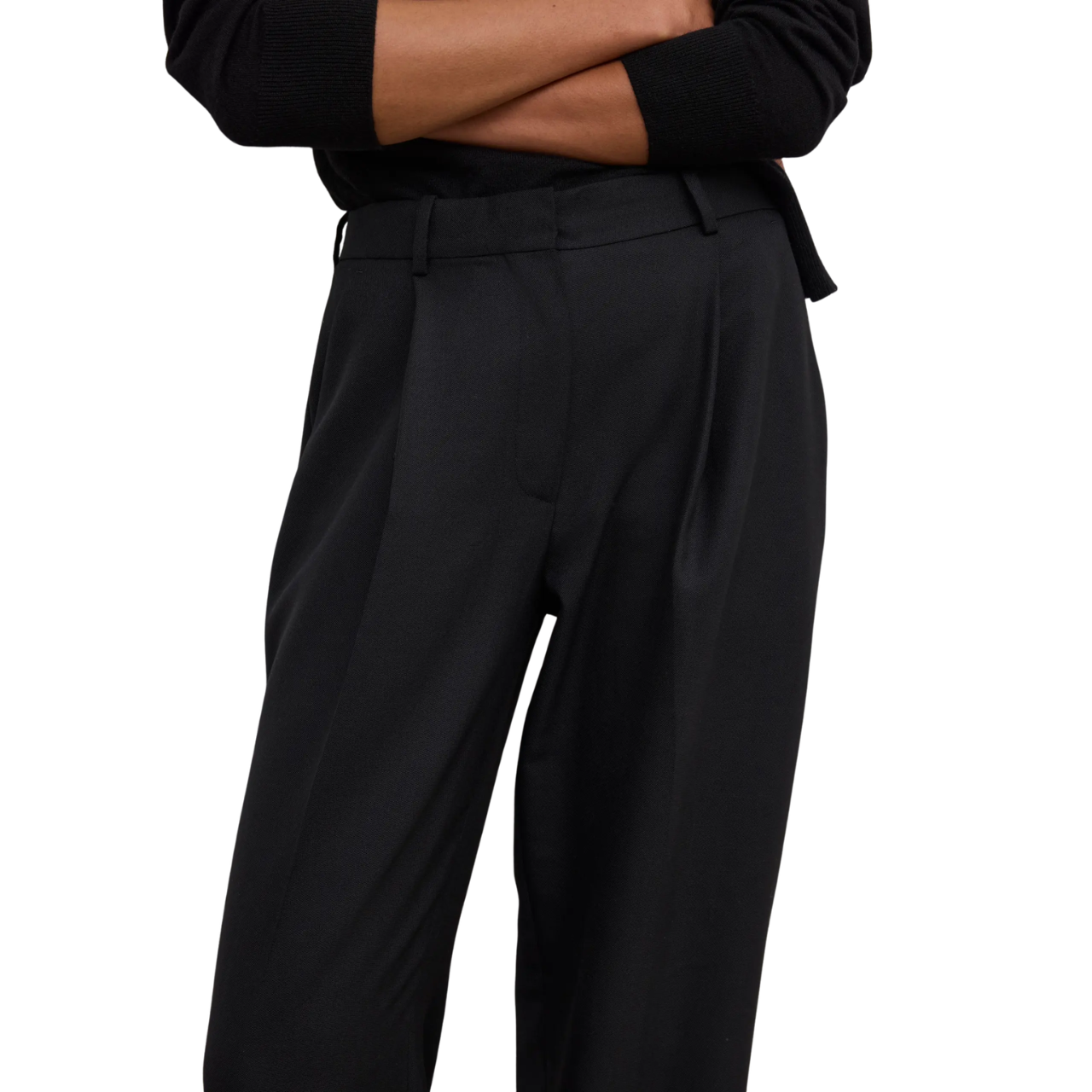 Relaxed Wool Trousers Black
