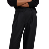 Relaxed Wool Trousers Black