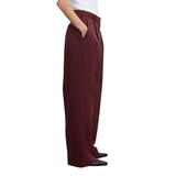 Relaxed Wool Trousers Burgundy