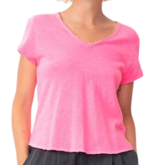 Sonoma Tee Raw Hem Fluo Pink