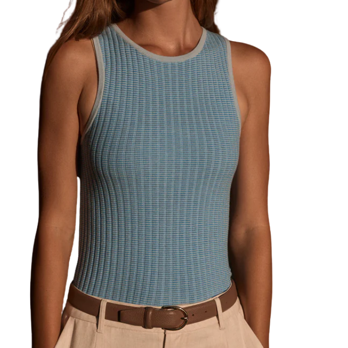 Hanson Knit Tank Mist Blue