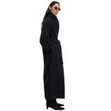 Black Single-Breasted Wool Coat