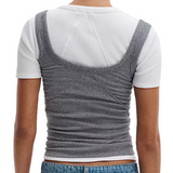 The Essential Rib Heather U Neck Tank Grey