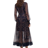 Navy Georgette Midi Dress