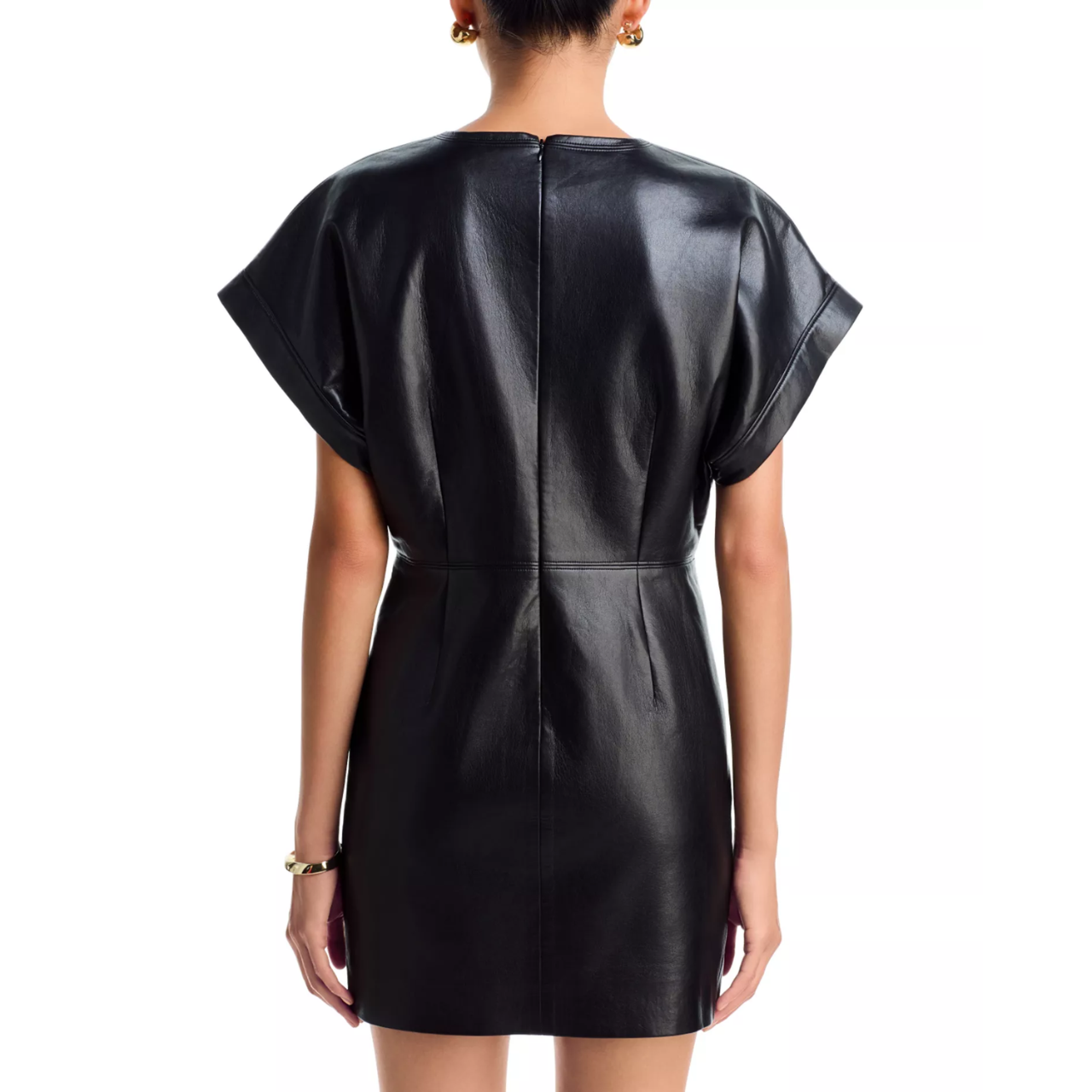 Zelie Dress Black Recycled Leather