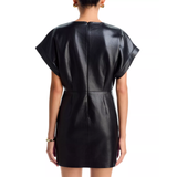 Zelie Dress Black Recycled Leather