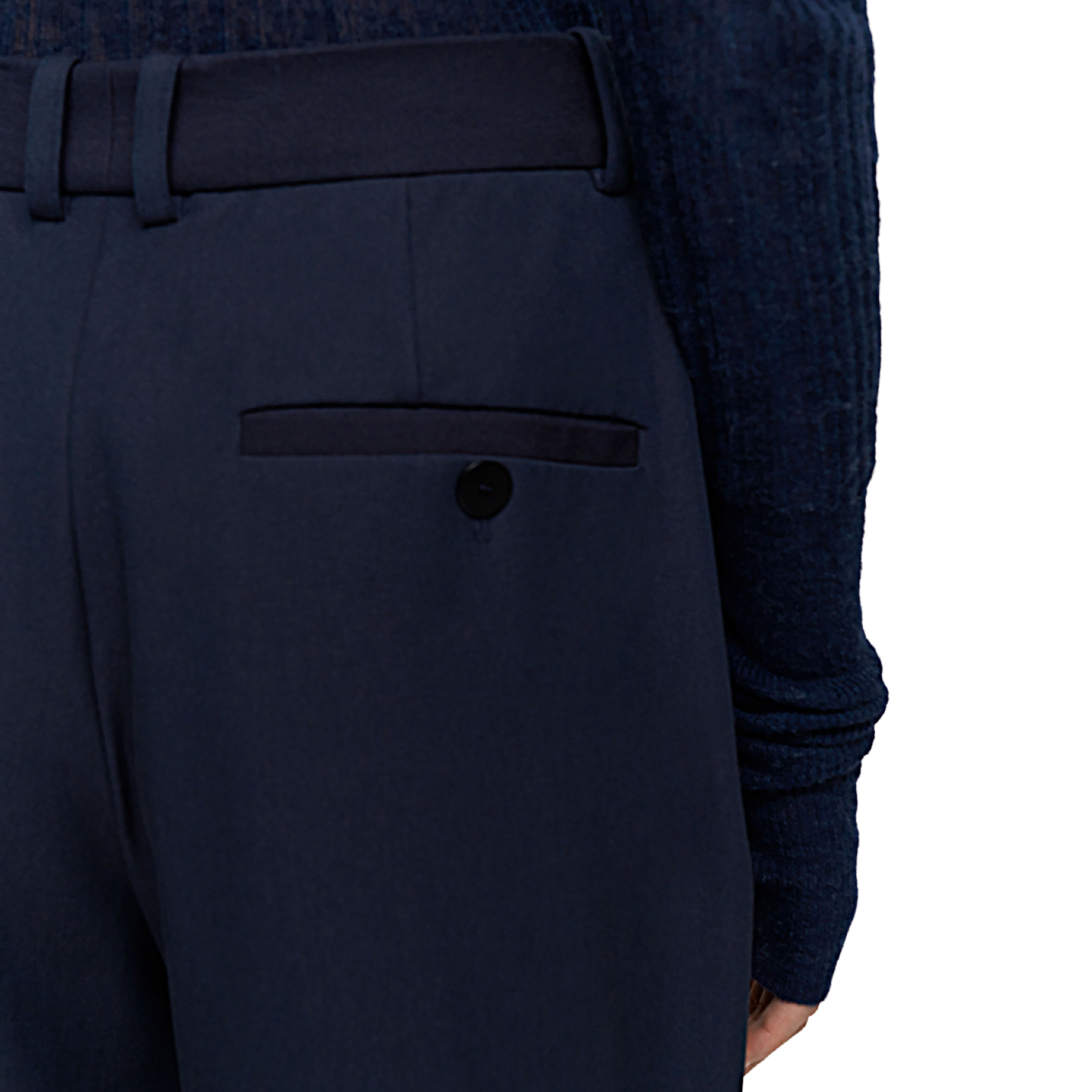 Yukio Navy Gabardine Stretch Trousers