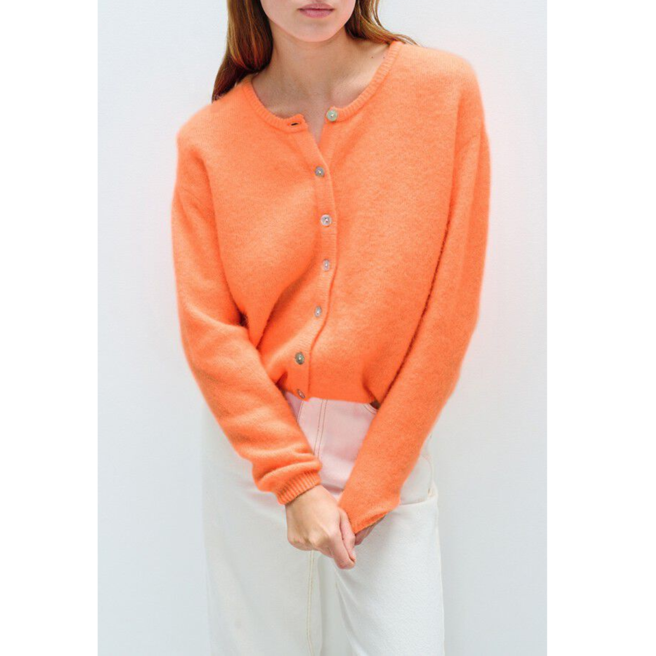 Vitow Cardigan Orange Fluo