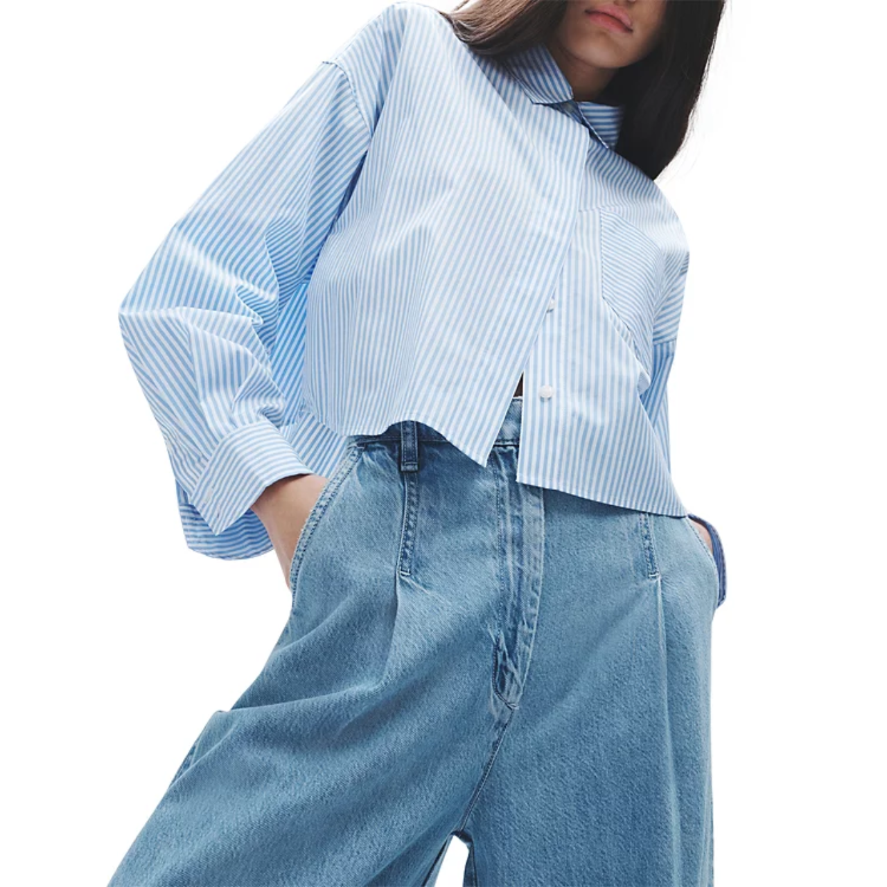 Marin Cropped Striped Shirt