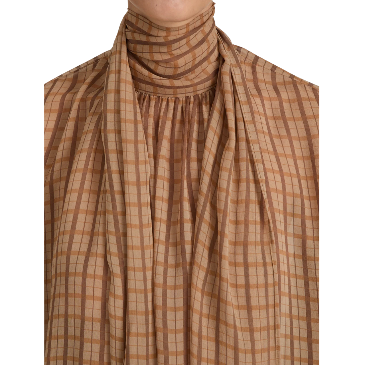 The Lantern Blouse Multi Plaid