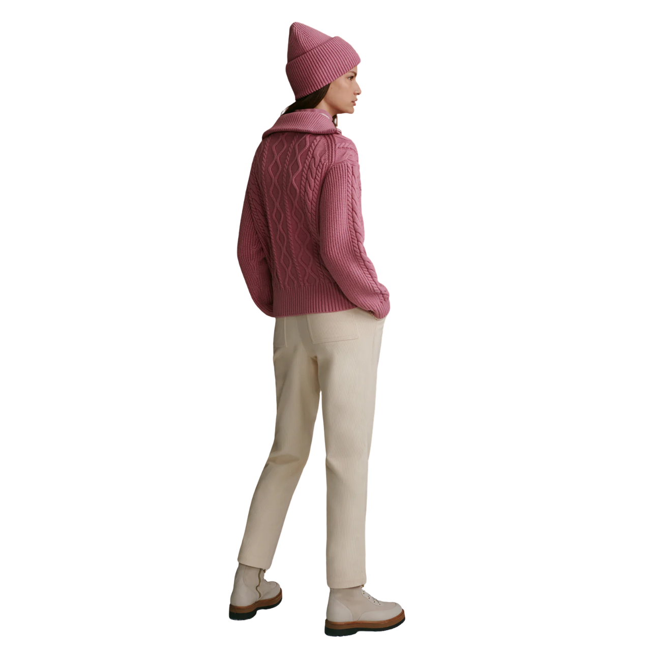 Didi Relaxed Cable Half Zip Mauve