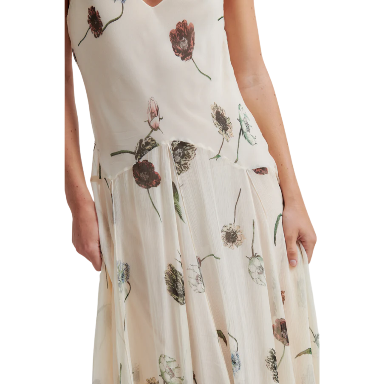 Florala Strap Dress Sand