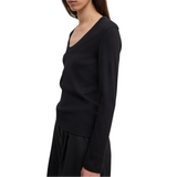 Scoop Jersey Top Black