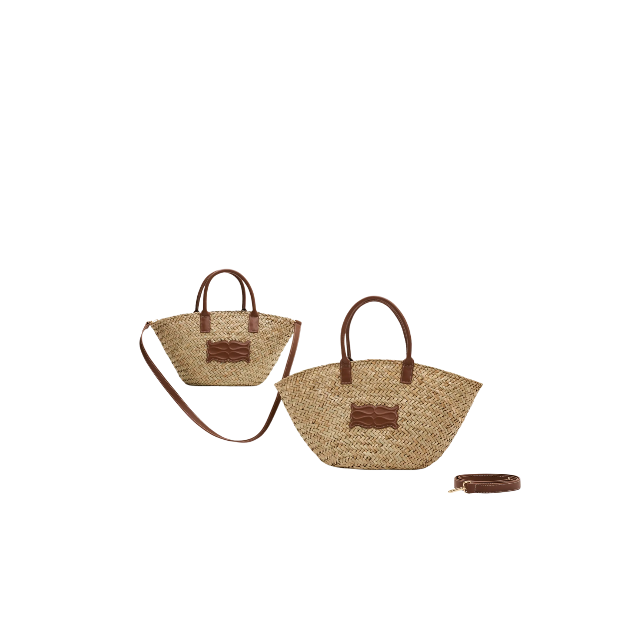 Large Monogram Straw Tote Cognac
