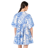 Mini Dress Cruz Blue Palm