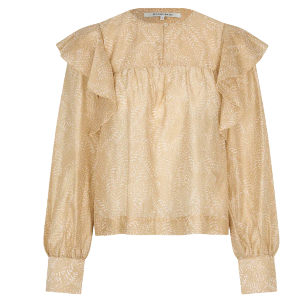 Hide Ruffle Blouse Tan