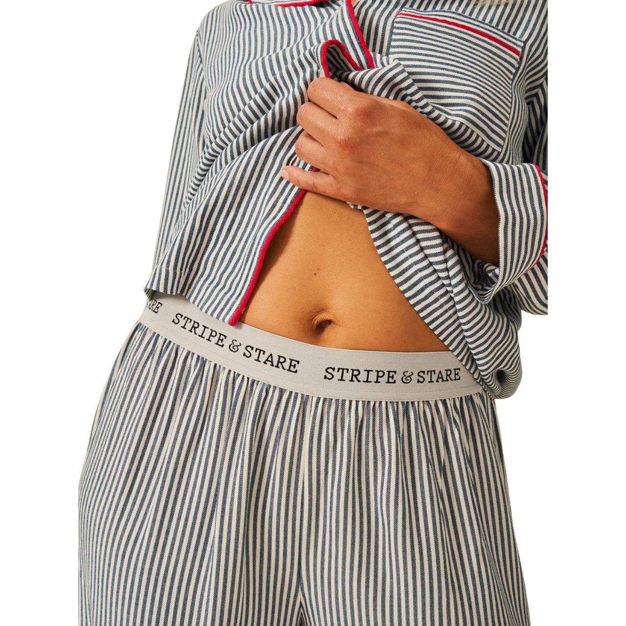 Ecovero Long Pyjama Bottom - Midnight Stripe
