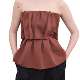 Sculpted Tube Top Mahogny Red