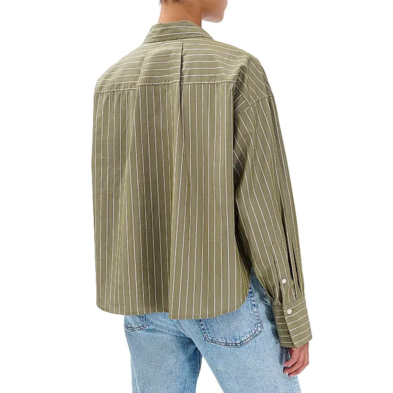 Martha Poplin Striped Shirt Green