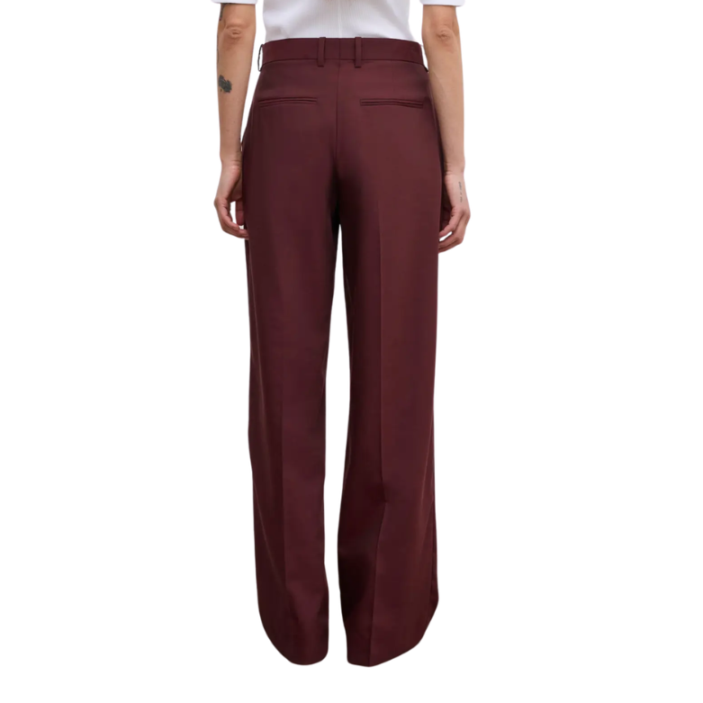 Relaxed Wool Trousers Burgundy