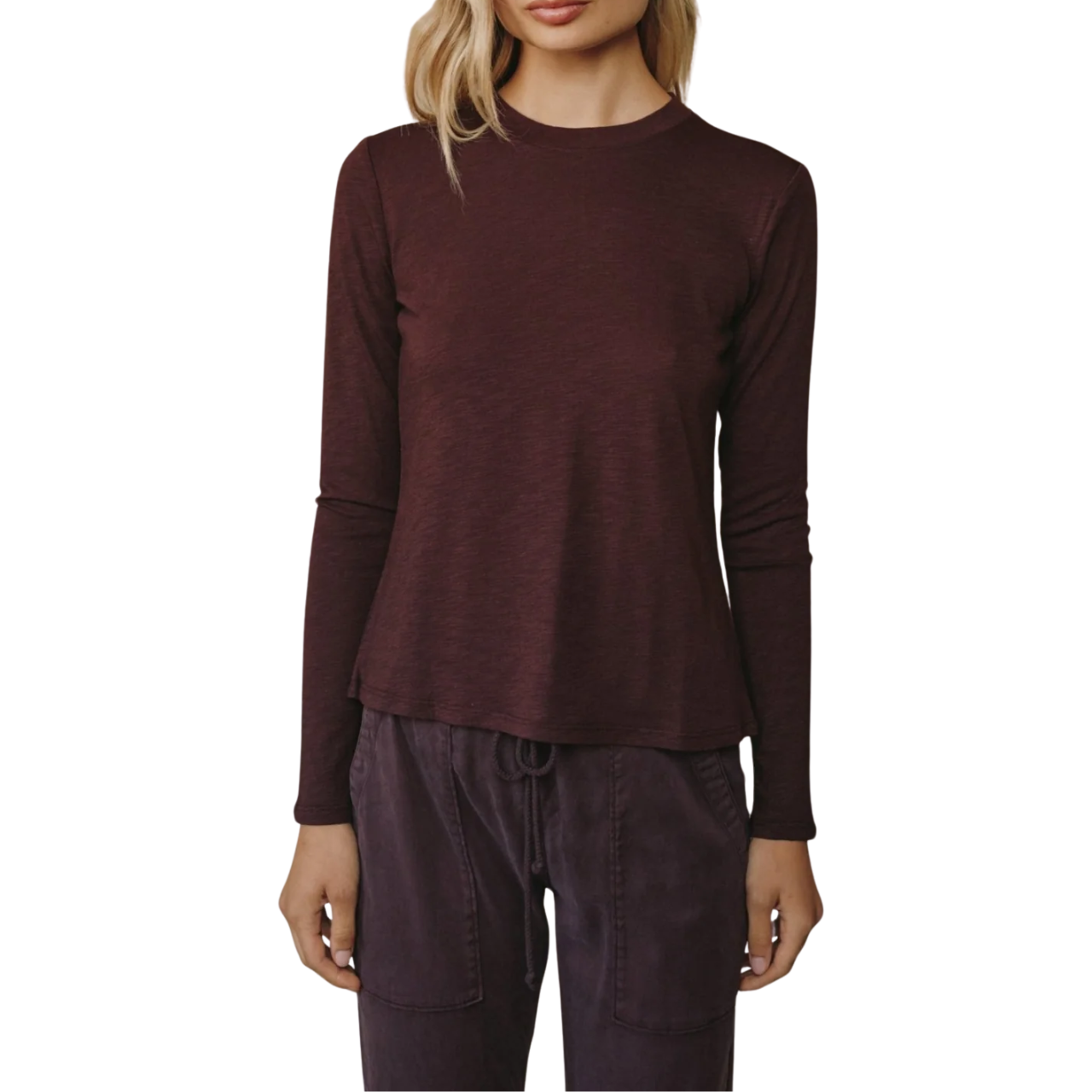 Crew Neck Tee L/S Pinot Noir