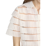The Lattice Crochet Blouse Cream