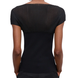 Contrast Knit Top Black
