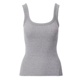 The Essential Rib Heather U Neck Tank Grey