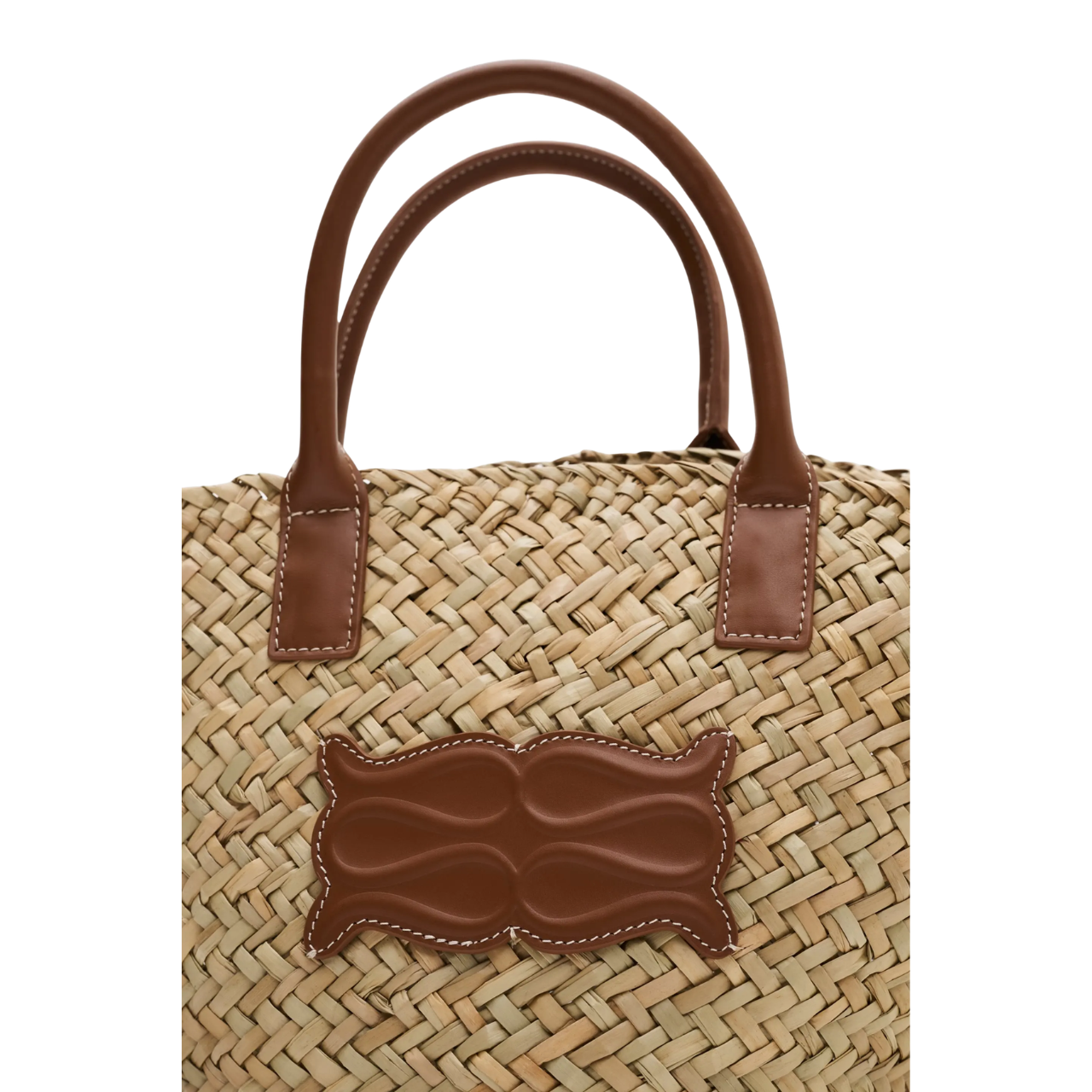 Small Monogram Straw Tote Cognac